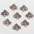 Set of 8 vintage copper alloy geometric spiral round charms for DIY jewelry making - Antique Copper (01)