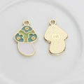 Mini colgantes de setas en esmalte verde y amarillo para creación de joyas DIY - Verde