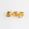 Gelbe 8mm Kristallwürfel Anhänger mit Goldöse für DIY Schmuck und Halsketten - Gelb