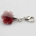 Detail of 14mm snowflake crystal pendant with burgundy gradient and silver lobster clasp - Brown Red
