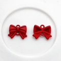 Colgantes de lazo rojo mate con agujeros dobles para pendientes de bricolaje - Rojo