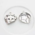 Silver vintage alloy half-face pendants for DIY jewelry making earrings and necklaces - Silver