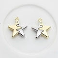 Two-tone gold and silver star pendant charms with puzzle joint design for DIY jewelry - Star