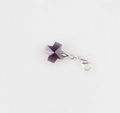 Violetter Kristall-Kreuzanhänger mit facettierten Perlen und einem Metall-Karabiner - Violett