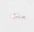 Pendentif croix en cristal rose avec fermoir mousqueton argenté pour bijoux DIY - Rose