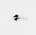 Schwarzer Kristallkreuz-Anhänger mit silbernem Karabiner für Armbänder und Ketten - Schwarz