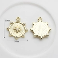 Golden starburst alloy pendant with central faux pearl and crystal rhinestones, 19x16mm size - Snowflake Style (Rhinestone)