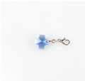 Himmelblauer Kristallkreuz-Anhänger mit silbernem Karabinerverschluss für Kinder - Mittelblau