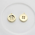 Gouden legering knoophanger met vier gaten en ring voor het maken van sieraden - Goud