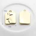 Gouden abstracte gezichtshangers van legering voor DIY-sieraden, 23 mm bij 15 mm groot - Portretstijl