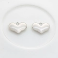 Set de dos colgantes de corazón en aleación de plata pulida para joyería DIY - Plateado
