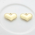 Colgante de corazón dorado pulido con efecto espejo para bisutería artesanal - Dorado