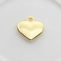 Colgante de corazón dorado brillante de aleación para creación de joyas DIY y collares - Dorado