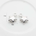 Set of two polished silver star pendants with 13mm height and 9mm width dimensions - Small / Silver