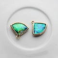 Ginkgoblatt-Anhänger aus Opal-Stil Harz mit goldenem Rand für DIY-Schmuckherstellung - Königsblau Mehrfarbig