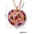 Set collana con ciondolo in zircone colorato e catena in oro rosa con dimensioni - Stile Rosso Mattone (KSN00269)