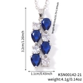Collana d'argento con pietre blu a goccia e pendente in zircone bianco 3,2x1,1cm - KC Bianco e Blu