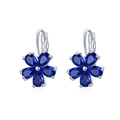 Orecchini in argento con fiori di zaffiro blu e pietre con taglio a goccia - Blu Zaffiro
