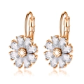 Roségoldene Gänseblümchen-Ohrringe mit klaren Zirkon-Blütenblättern für Damen - Gold Weißer Diamant