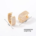 Orecchini huggie rettangolari dorati con pavé di cristalli micro-zirconia - Stile Pavé Rettangolare Standard Oro (KSE00069GDWH)