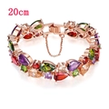 20cm rose gold bracelet featuring colorful pear-cut cubic zirconia crystals - 20cm / Rose Gold Multicolor