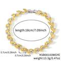 Silver leaf bracelet with yellow zircon gems 18cm long weighing 13.3g for women - Silver Yellow Zircon Standard