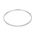 Classic silver finish 4mm tennis necklace featuring a row of sparkling round zircons - 3mm Style / 40CM / White Gold/White Zirconia