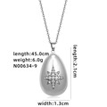 Collana con pendente a goccia d'argento e specifiche delle misure del prodotto - Goccia d'Acqua Ottogramma Argento (N00634-9)