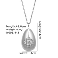 Dettaglio collana con pendente a goccia d'argento con catena da 45 cm e dimensioni di 2,1 cm - Goccia d'Acqua Quadrifoglio Argento (N00634-3)