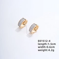Orecchini Huggies placcati oro 18k con doppia fila di zirconi incastonati - Doppia Fila 7 Pietre (E01512-4)