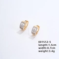Orecchini a cerchio geometrici placcati oro 18k con zirconi cubici, misura 1,5x0,7 cm - Rombo Cavo (E01512-5)