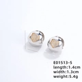 Orecchini a cuore dorati con micropavé di piccoli diamanti in argento 925 - Stile con Pietra a Cuore (E01513-5)