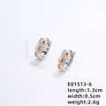 Orecchini a cerchio in argento con quadrati dorati e micro-pavé di zirconi cubici - Stile Sfera Bicolore (E01513-6)