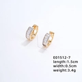 Orecchini a cerchio in oro 18k con zirconi rettangolari incastonati - Goccia d'Acqua Cava 6 Pietre (E01512-7)