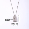Elegante collana d'argento con quattro pietre di zirconia ovali su catena 45cm - Stile Rettangolo / grigio-argento