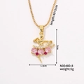 Collana con ciondolo ballerina dorata con zirconi rosa e bianchi su catena da 45cm - Stile Ballerina / Giallo brillante