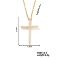 Collana con croce dorata e zirconi bianchi, pendente 2,8x1,8cm e catena 40+5cm - Stile Pavé Semplice Oro (N00444-3) / Oro