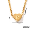 Dettaglio collana cuore oro 45cm con incisione lettera B e dimensioni del pendente - Lettera B(KSN00146-B)