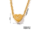 Golden clavicle chain with K-letter heart pendant measuring 0.6x0.7cm and 45cm length - Letter K(KSN00146-K)
