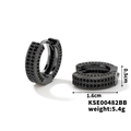 Sleek unisex black hoop earrings featuring micro-paved black zircons and dark gunmetal finish - Large / Gun Black Zirconia