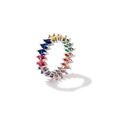 Anello con gemme marquise arcobaleno su montatura argentata con sfumature multicolore - US 6 / Argento (Strass Colorato)