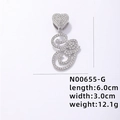 Collana d'argento con chiusura a cuore e ciondolo lettera G con zirconi - Lettera G Argentata con Strass