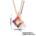 Zirkonia-Halskette mit bunten Steinen und Roségold-Finish für stilvolle Frauen - Roségold (Mehrfarbige Strass)