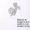 Collana a catena ritorta in argento con fibbia a cuore e ciondolo lettera W con strass - Lettera W Argentata con Strass