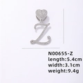 Collana con ciondolo a lettera Z argento e chiusura a cuore con strass luminosi - Lettera Z Argentata con Strass