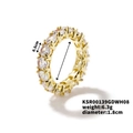 Men's hip hop gold eternity ring with double row of round cubic zirconia stones - Size 8 / Gold Clear Rhinestone Style (KSR00139GDWH08)
