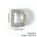 DIY alphabet D charm with cubic zirconia pavé in silver finish for custom bracelets - Letter D Pavé Rhinestone (P3591BS-D) / Silver
