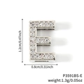 DIY silver letter E charm with cubic zirconia for personalized minimalist bracelets - Letter E Pavé Rhinestone (P3591BS-E) / Silver
