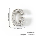 DIY letter G charm with sparkling crystals in silver finish for custom bracelets - Silver Letter G Rhinestone Charm (P3591BS-G)