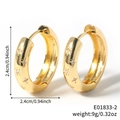Orecchini a cerchio placcati oro con incisioni a stella e zirconi scintillanti - Stile Cerchio Con Motivo a Stella (E01833-2) / Oro